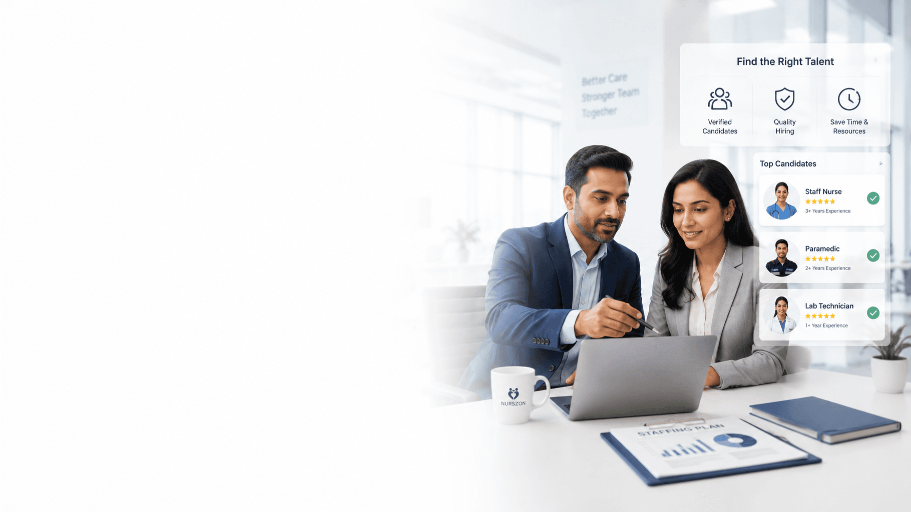 Healthcare recruiters reviewing candidates
