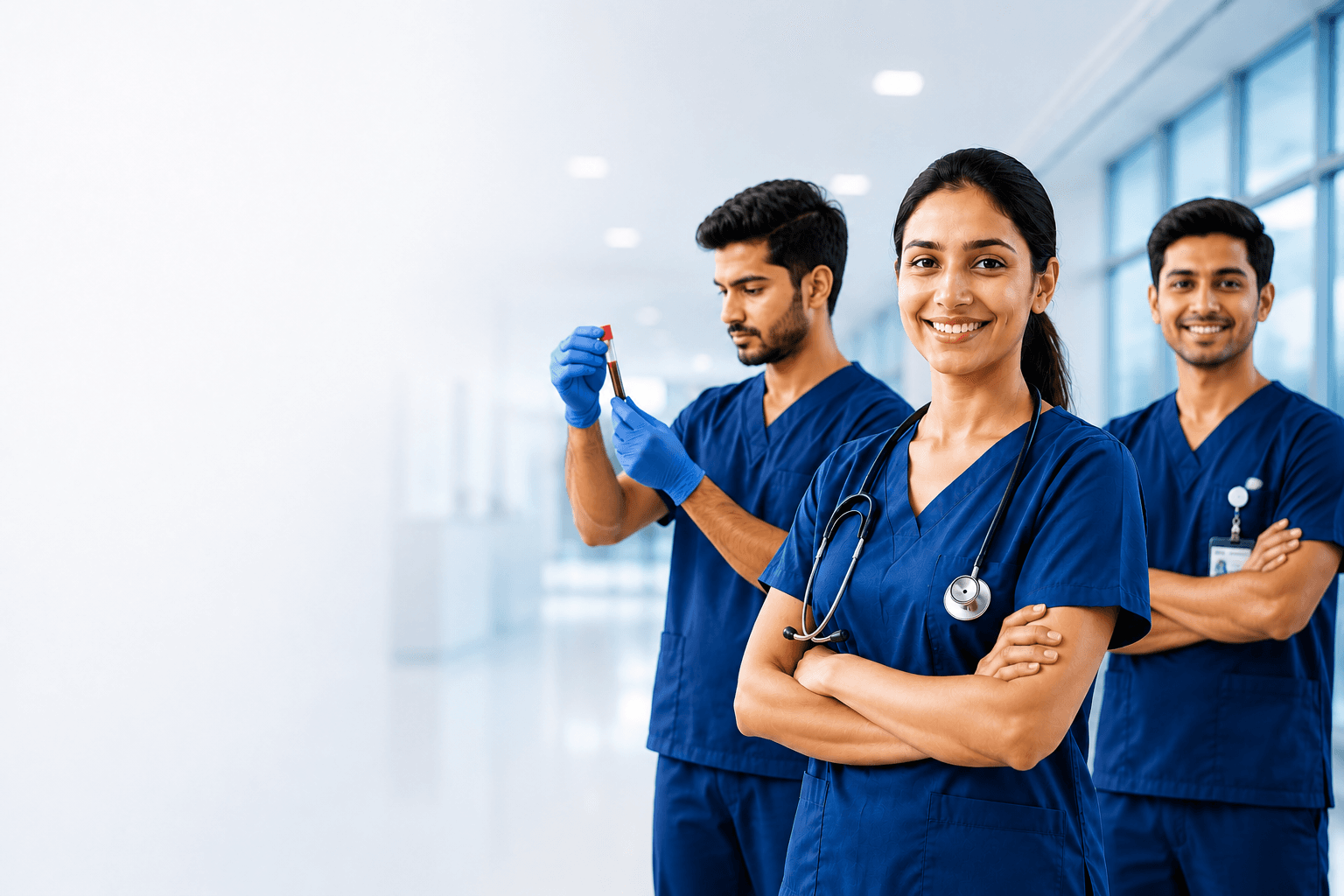 Healthcare professionals at work